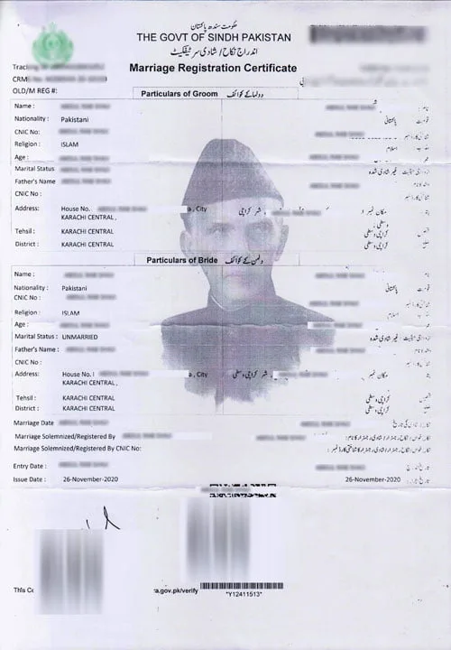Nadra Marriage Certificate