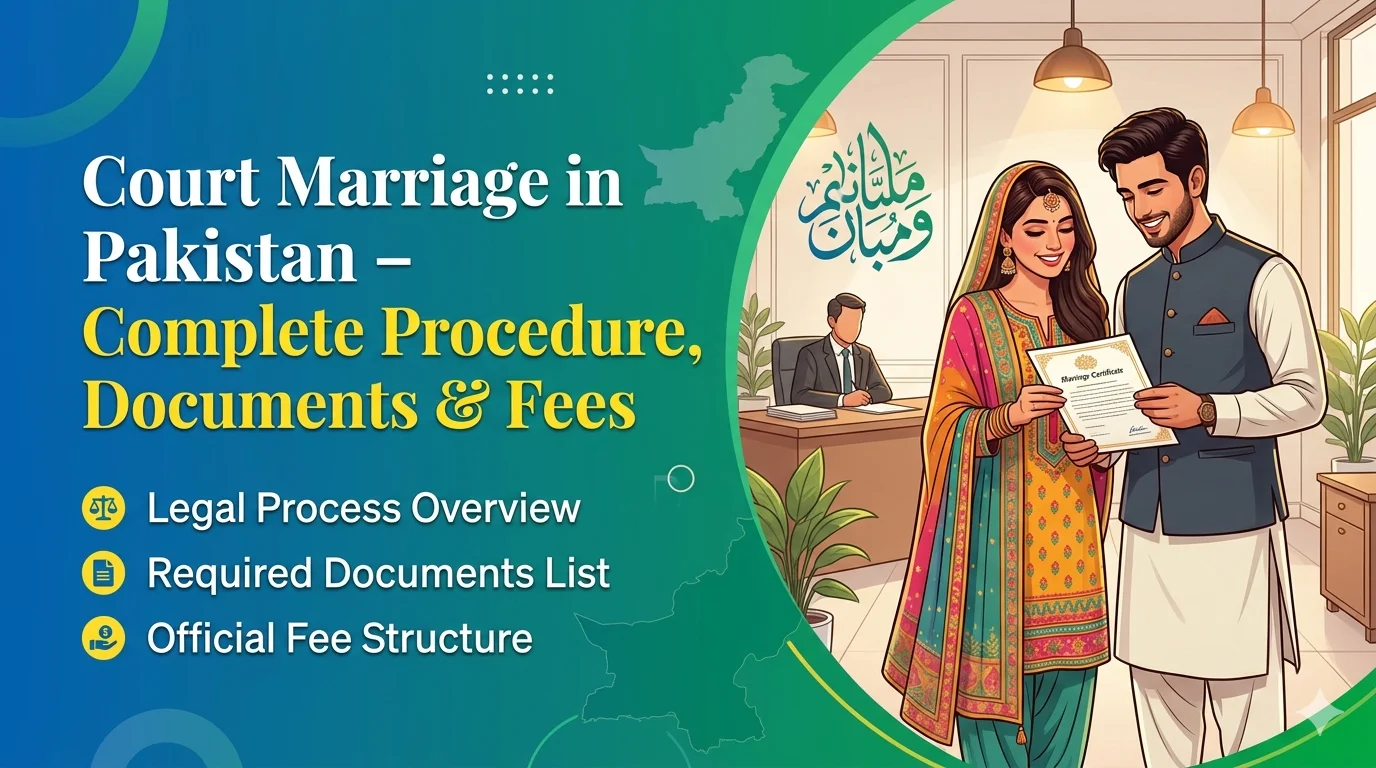 Court marriage documents Pakistan,